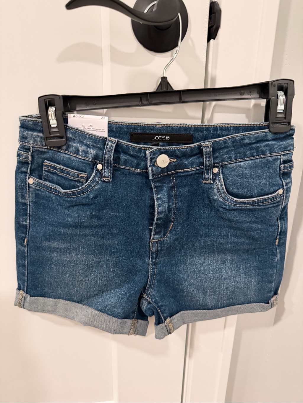 Nwt Joe's Girls’ Jeans Dark Wash Rolled Hem Denim Shorts